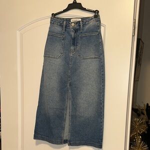 Just Black Denim Midi Skirt